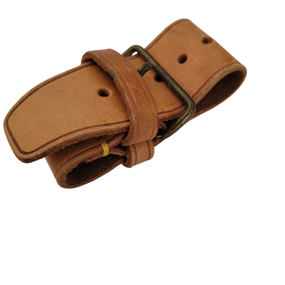 Louis Vuitton Vachetta Leather Luggage Tag Strap Tan Replacement Buckle France